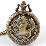 Unique Silver Fullmetal Alchemist Pocket Watch Men Cosplay Edward Wlric Anime Boys Girls Gift Quartz Pocket Watch With FOB Chain